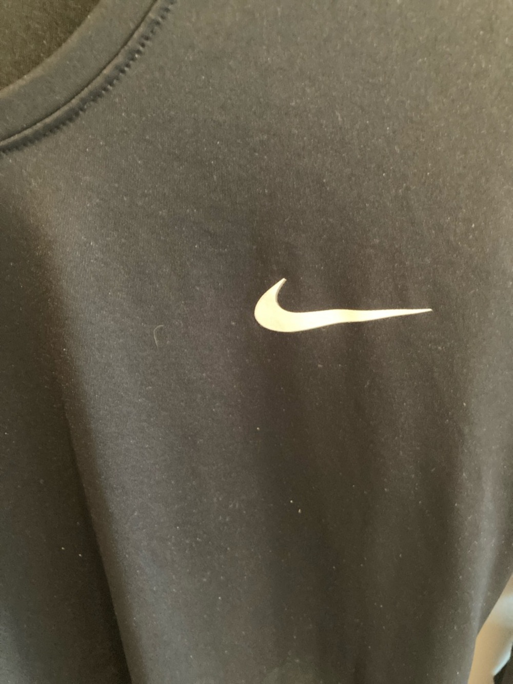 Nike Black Long Sleeve Dri-FIT Top with White Swoosh length 26” - Picture 2 of 4
